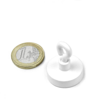 Eyelet magnet 25x30 mm, white