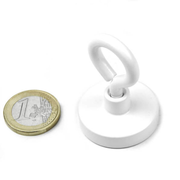 Eyelet magnet 32x45 mm, white