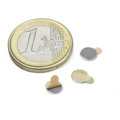 Disc magnet, self-adhesive, 6 x 0.75 mm (20 pieces)