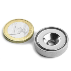Countersunk pot magnet, 25x7 mm