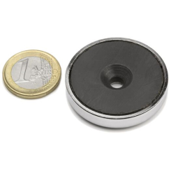 Försänkt ferrit gripmagnet 40x8 mm